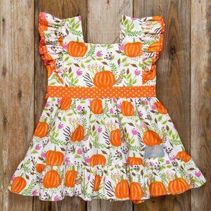 Eleanor Rose 6/7 Pumpkins Ruffle Top
